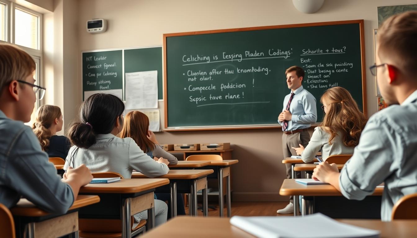Student using a study guide to organize academic notes